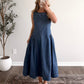 Franklin Square Denim Midi Dress