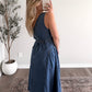 Franklin Square Denim Midi Dress
