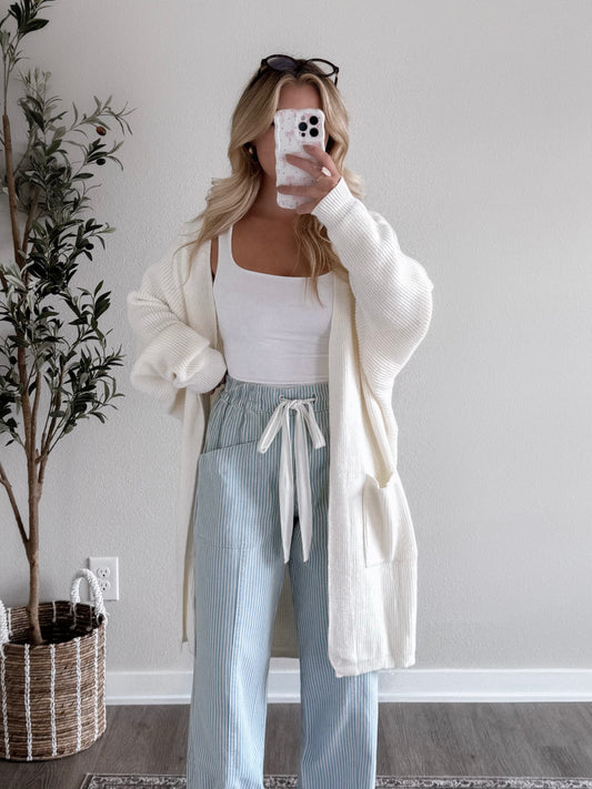 Cozy Essential Knit Cardigan / Cream (est ship date 8.14)