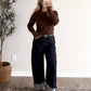 Office Hours Knit Top / Brown