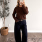 Office Hours Knit Top / Brown
