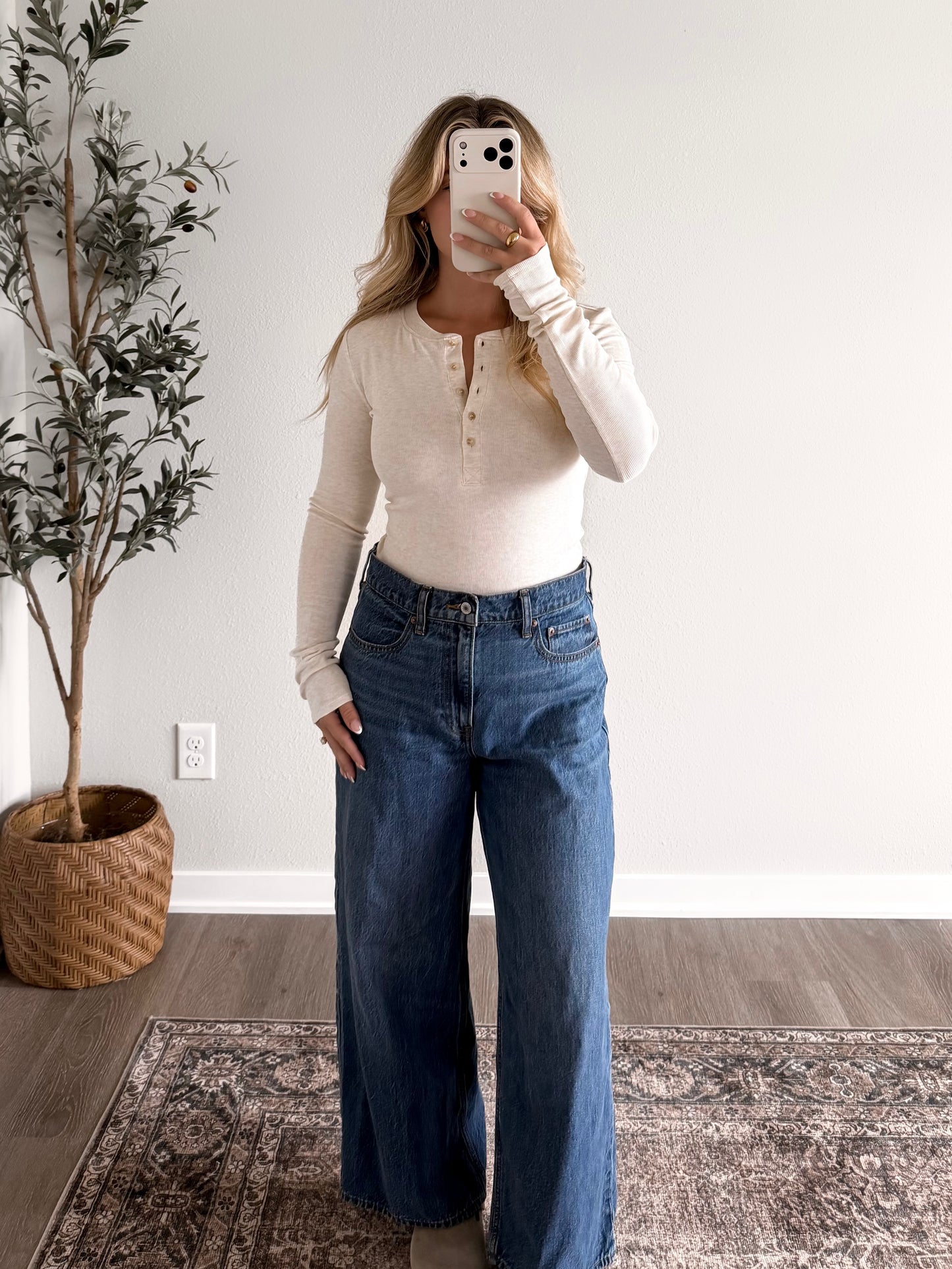 Classic Ribbed Henley / Oat