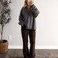 In Season Knit Henley / Brown Blue