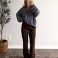 In Season Knit Henley / Brown Blue