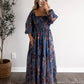 Blue Orchard Floral Maxi Dress