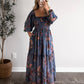 Blue Orchard Floral Maxi Dress