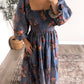 Blue Orchard Floral Maxi Dress