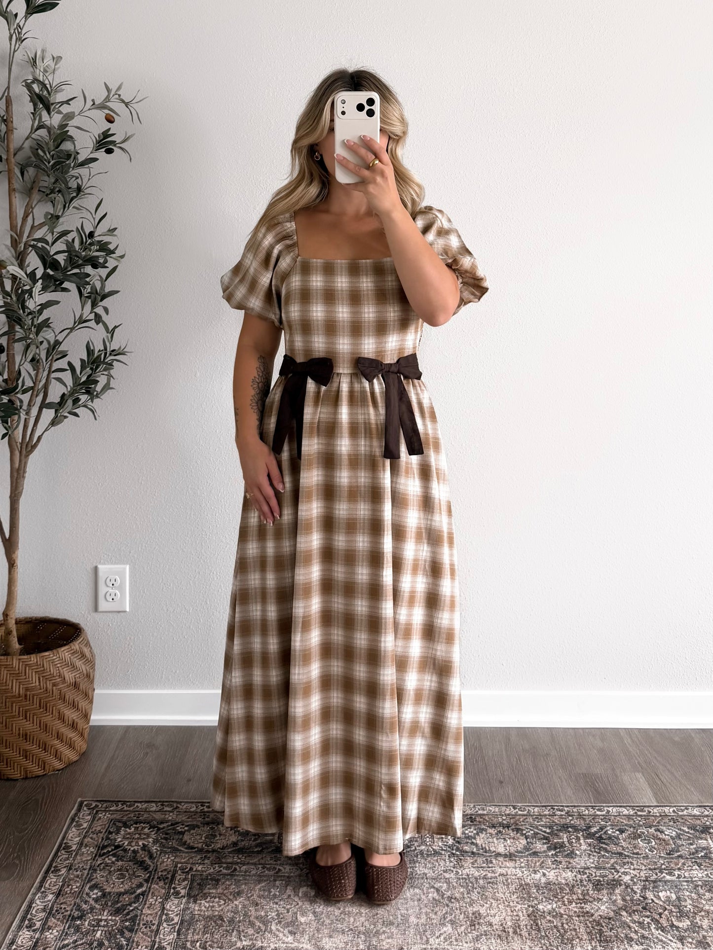 Autumn Invite Plaid Midi Dress