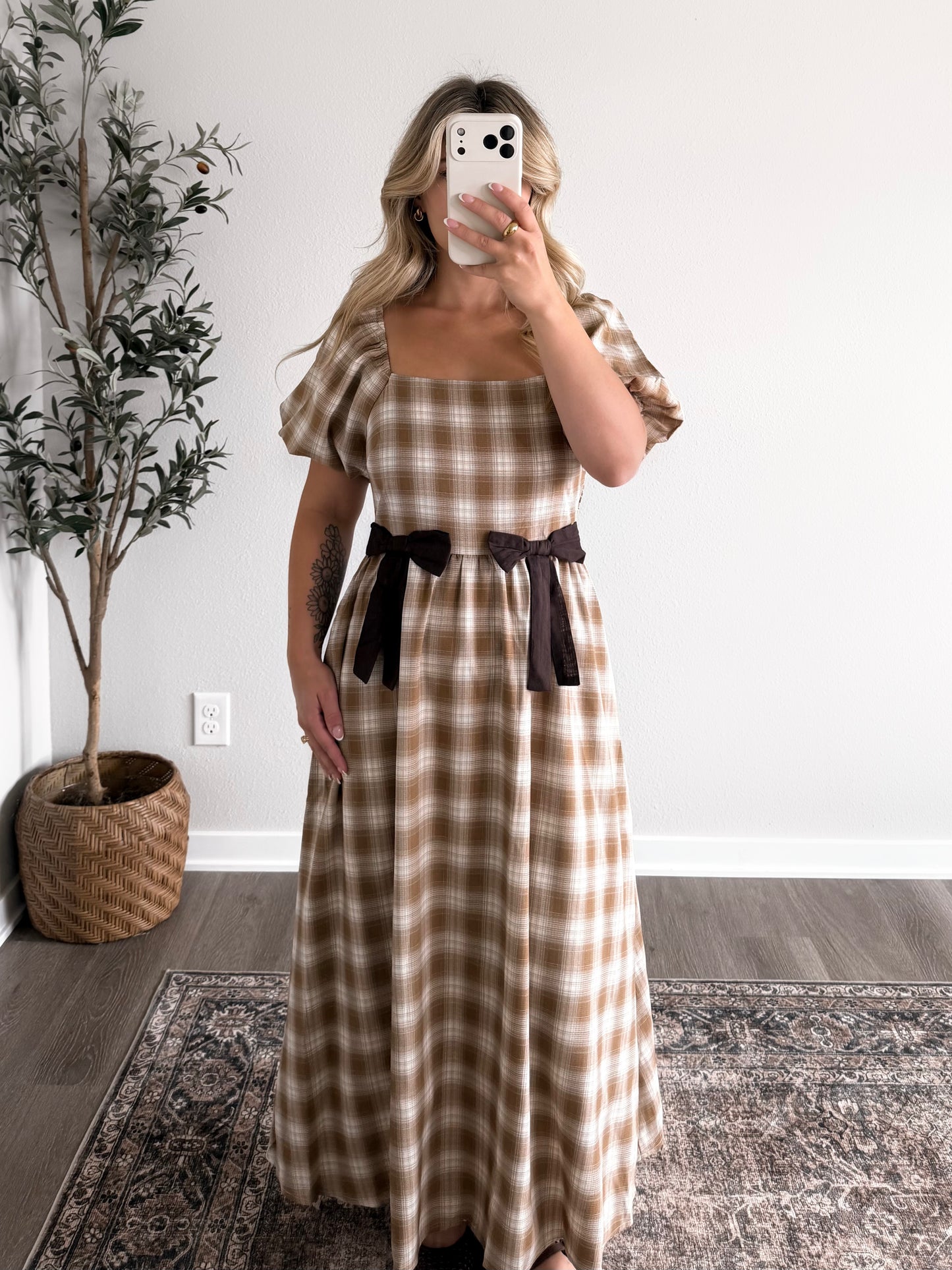 Autumn Invite Plaid Midi Dress