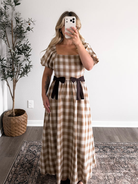 Autumn Invite Plaid Midi Dress