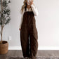 Rome Denim Barrel Overalls / Brown