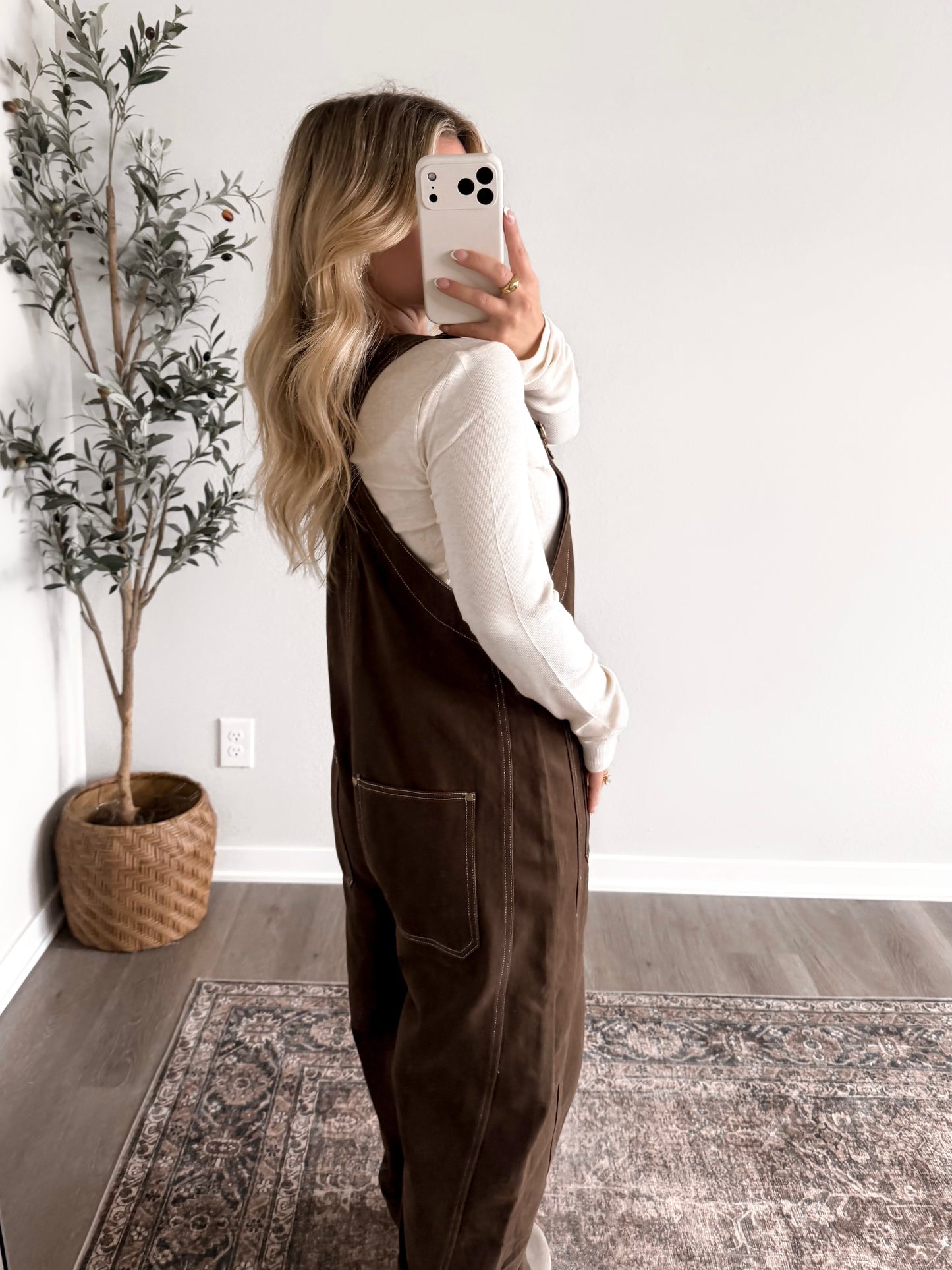 Rome Denim Barrel Overalls / Brown