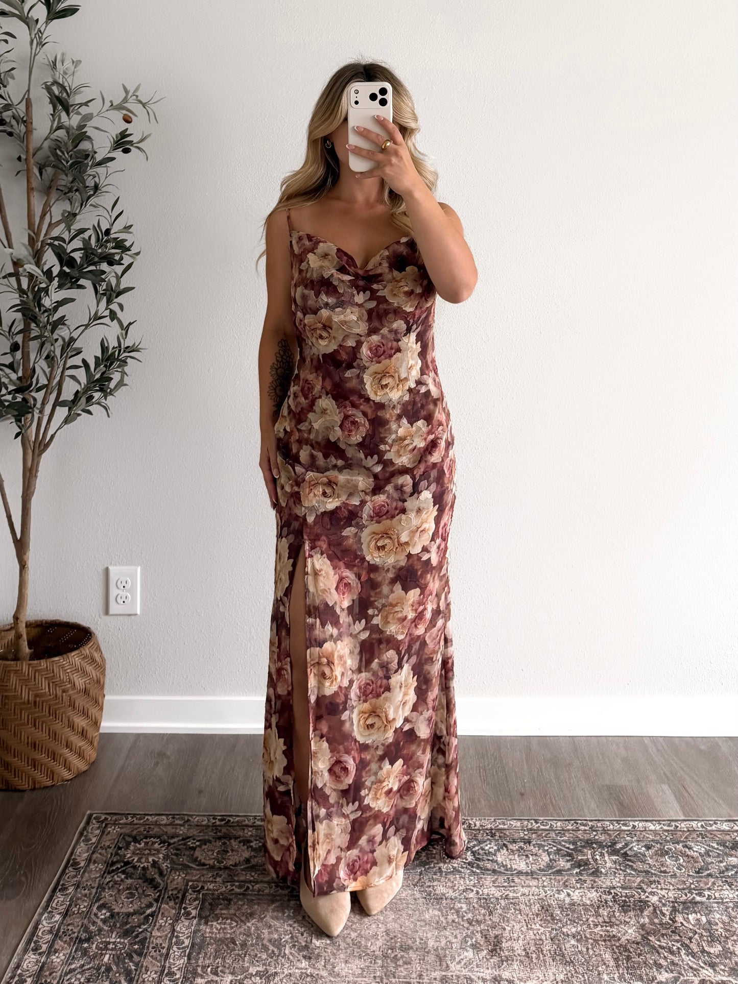 Wine Country Floral Maxi Dress