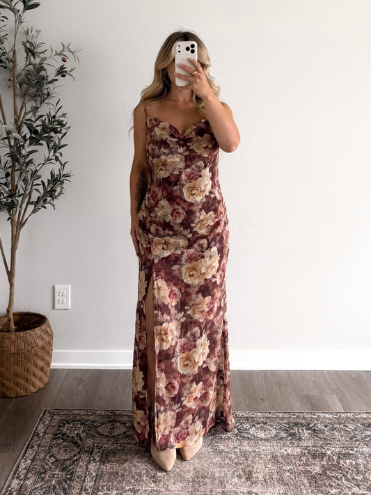 Wine Country Floral Maxi Dress