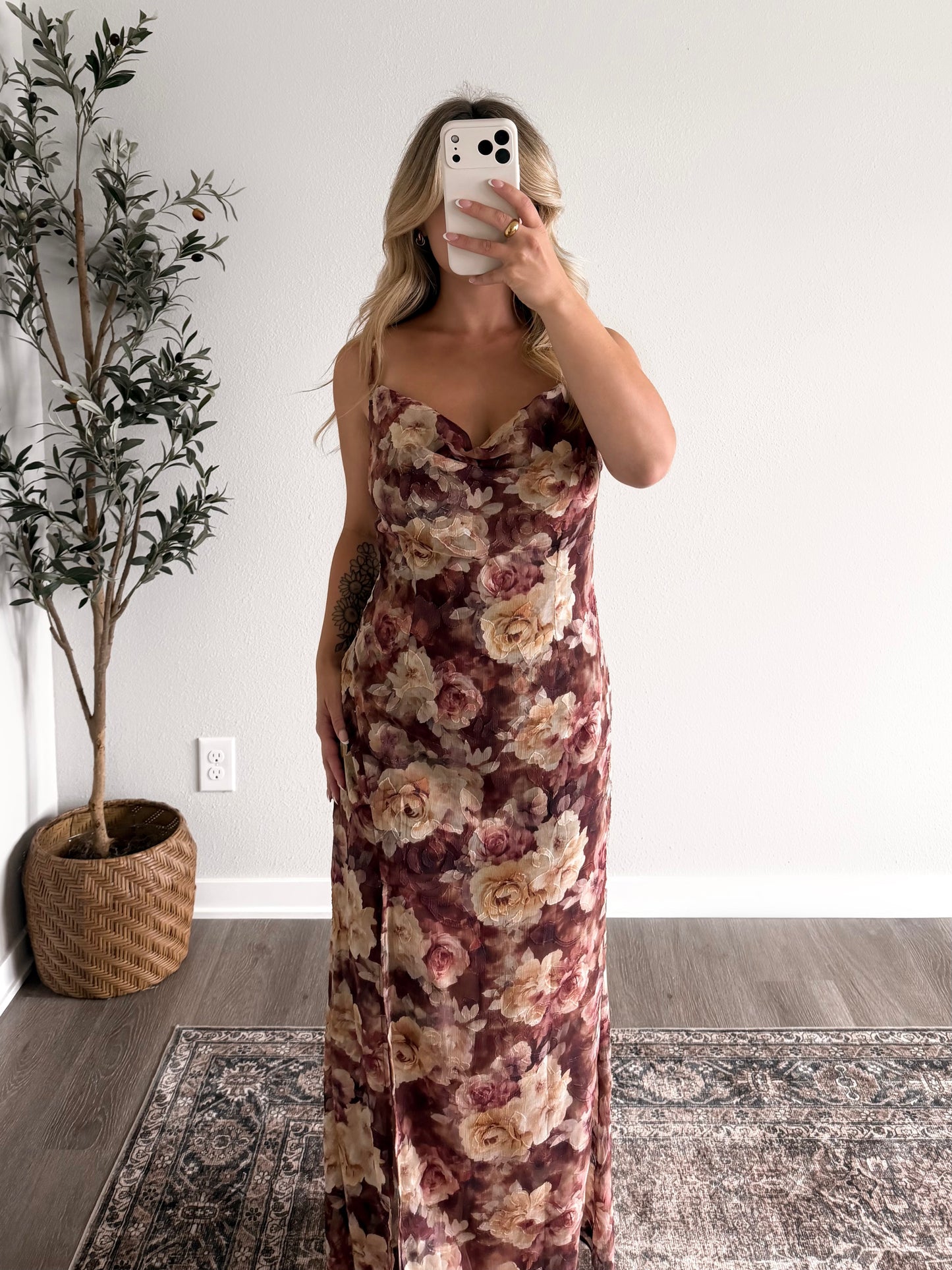 Wine Country Floral Maxi Dress