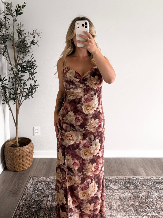 Wine Country Floral Maxi Dress