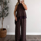 City Social Plaid Lace Pant Set