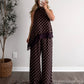 City Social Plaid Lace Pant Set