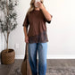 Chestnut Lace Hem Tee