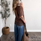 Chestnut Lace Hem Tee