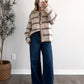 Soft Stripe Knit Cardigan / Oat