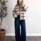 Soft Stripe Knit Cardigan / Oat