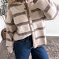 Soft Stripe Knit Cardigan / Oat