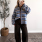 Soft Stripe Knit Cardigan / Blue