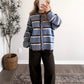 Soft Stripe Knit Cardigan / Blue