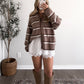 Soft Stripe Knit Cardigan / Mocha