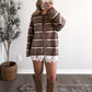 Soft Stripe Knit Cardigan / Mocha