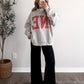 "NE" Dotted Oversized Mockneck