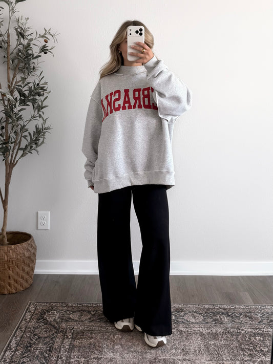 “Nebraska” Reversible Oversized Mockneck