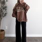 “Fall” Striped Oversized Mockneck