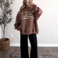 “Fall” Striped Oversized Mockneck