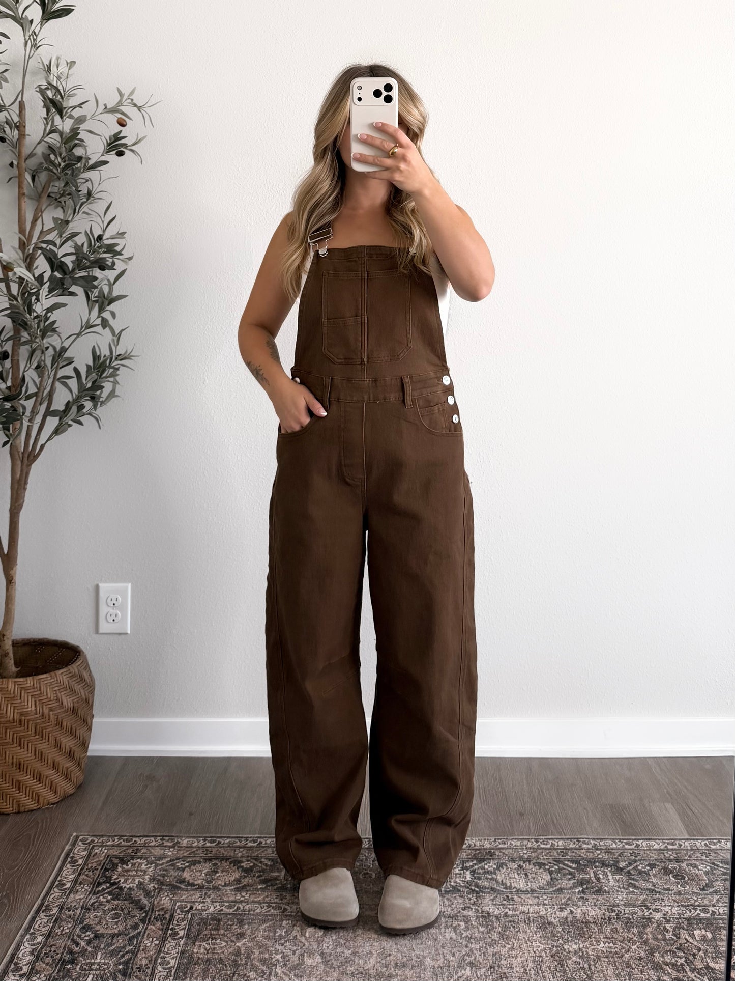 Outlook Barrel Denim Overalls / Brown