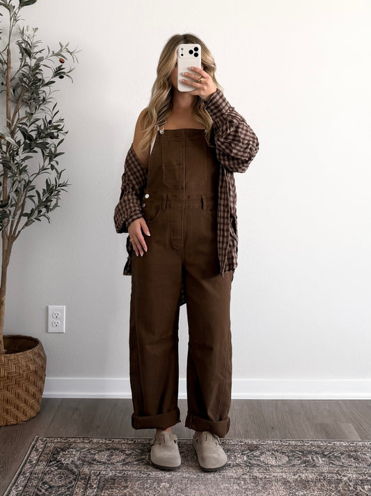 Outlook Barrel Denim Overalls / Brown