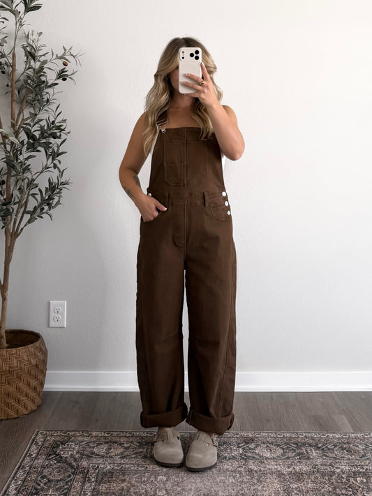 Outlook Barrel Denim Overalls / Brown