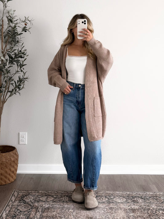 Cozy Essential Knit Cardigan / Taupe (PREORDER EST SHIP 9.22)