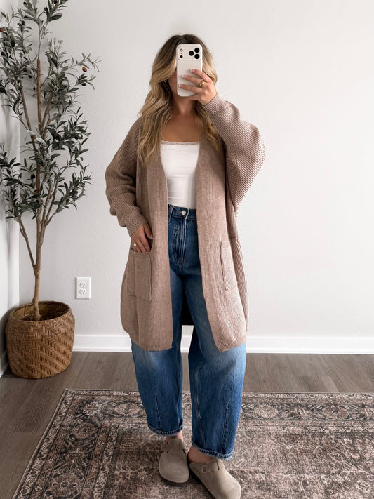 Cozy Essential Knit Cardigan / Taupe (PREORDER EST SHIP 9.22)