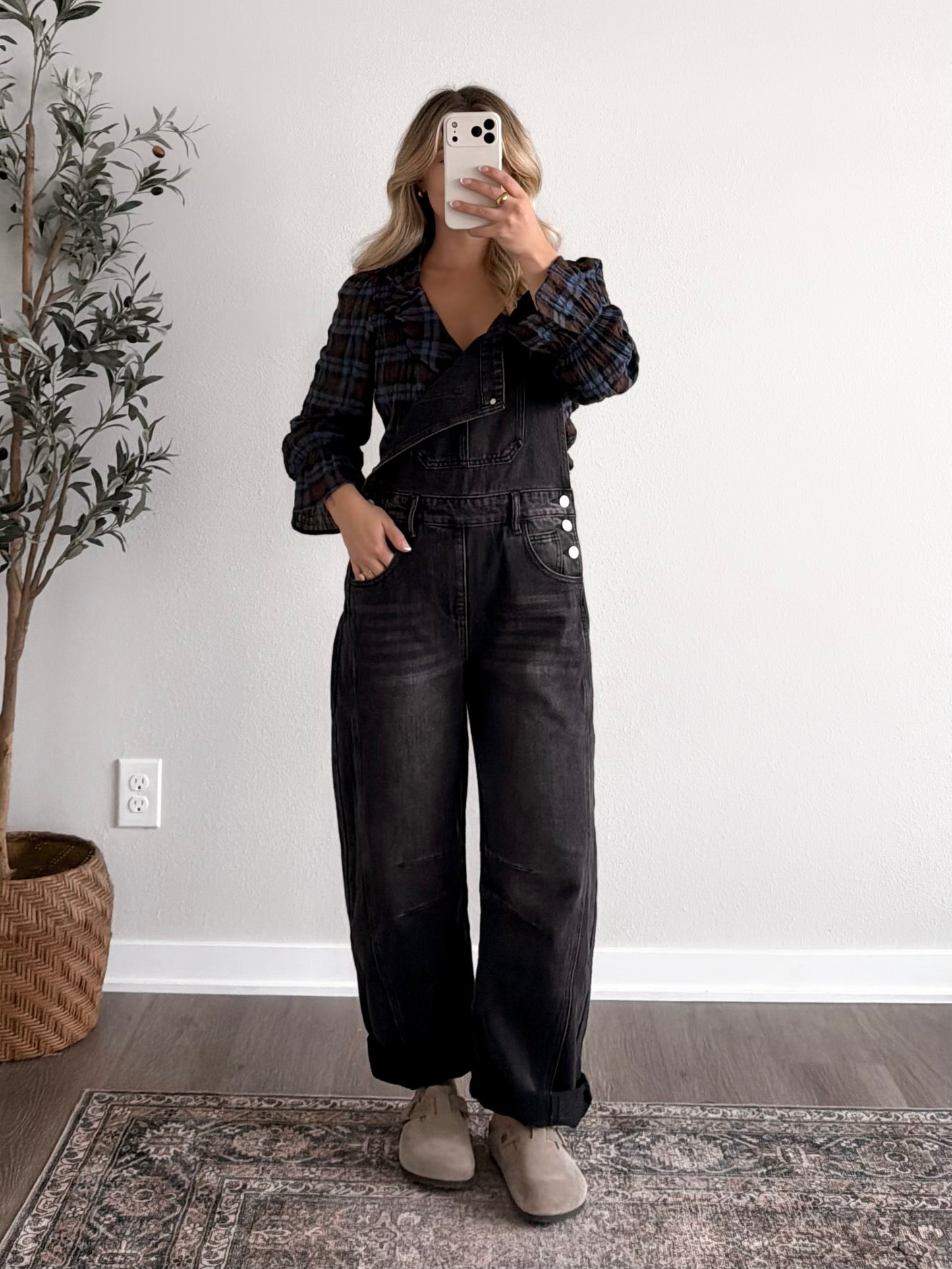 Hayward Barrel Overalls / Washed Black
