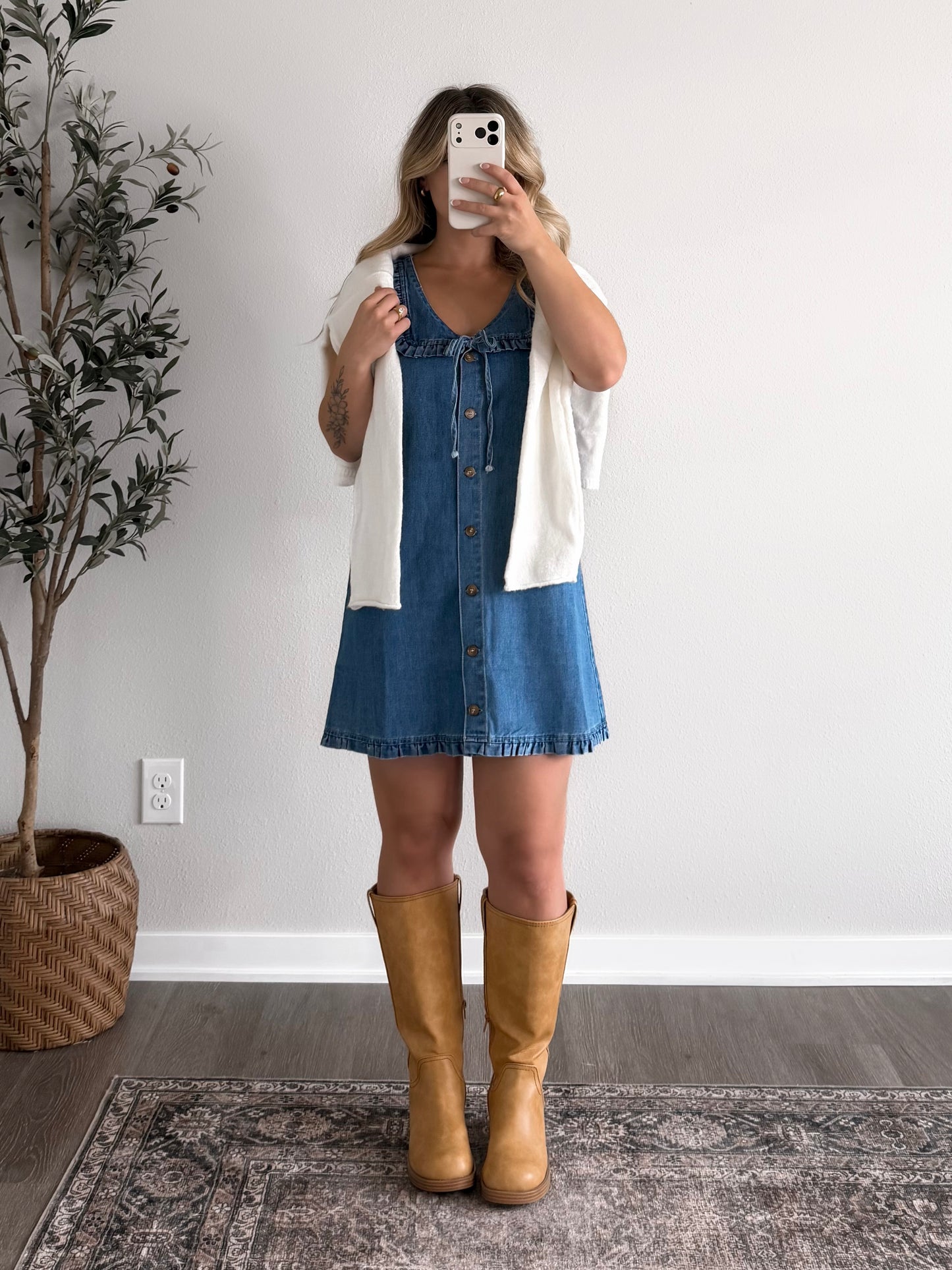 Mina Ruffle Denim Dress