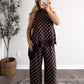 City Social Plaid Lace Pant Set