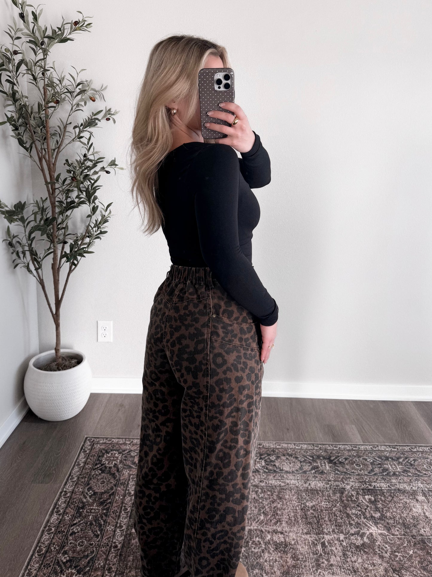 Spice High Rise Barrel Pant / Leopard