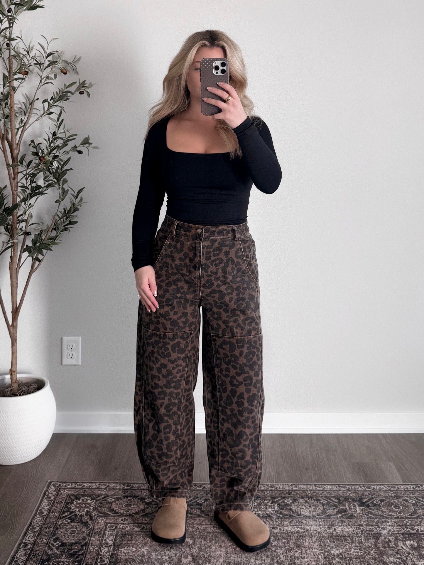 Spice High Rise Barrel Pant / Leopard