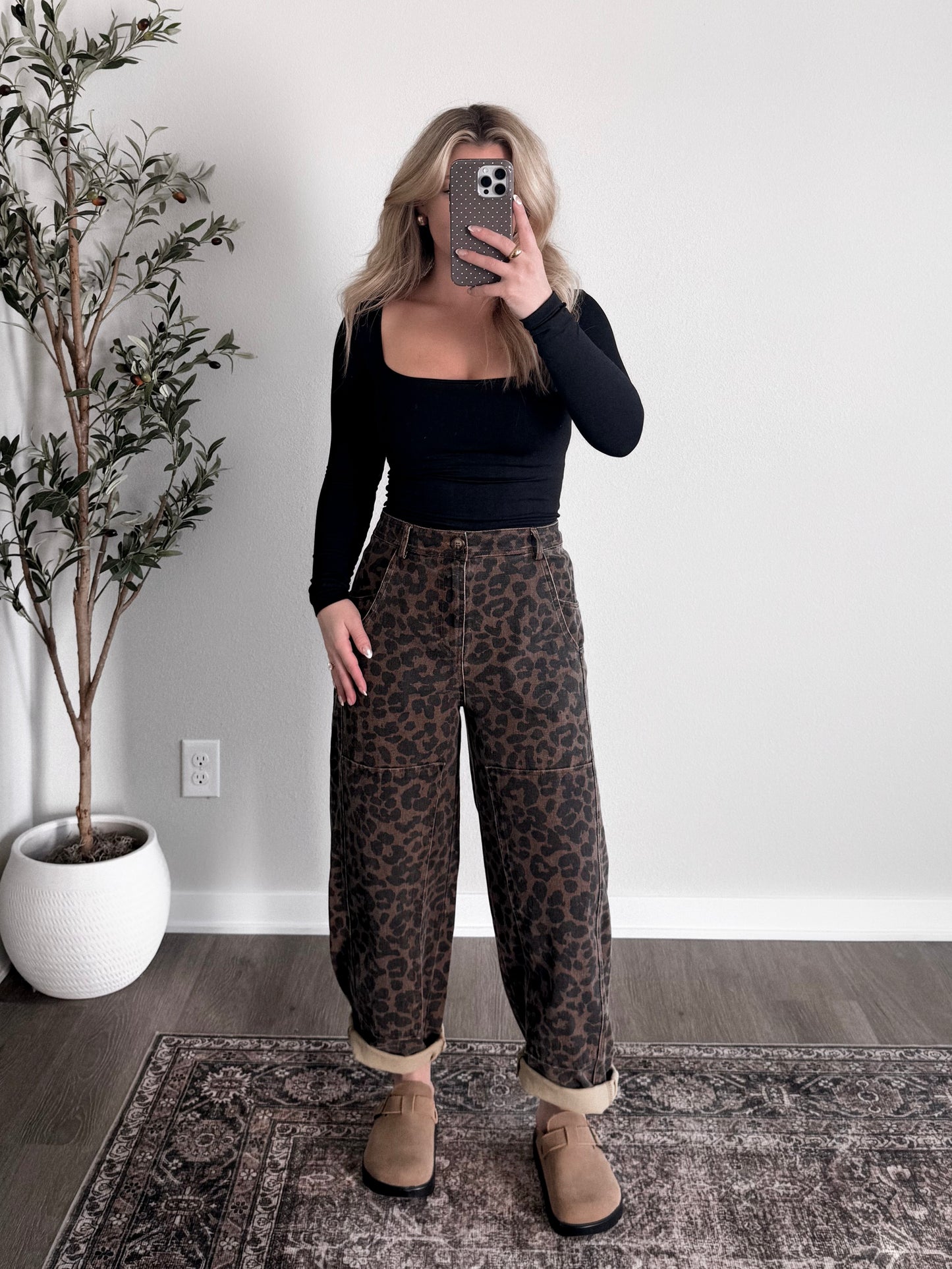 Spice High Rise Barrel Pant / Leopard