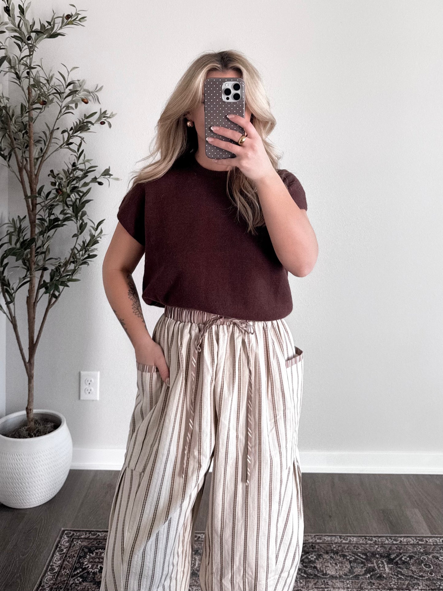 Modern Brown Knit Sweater