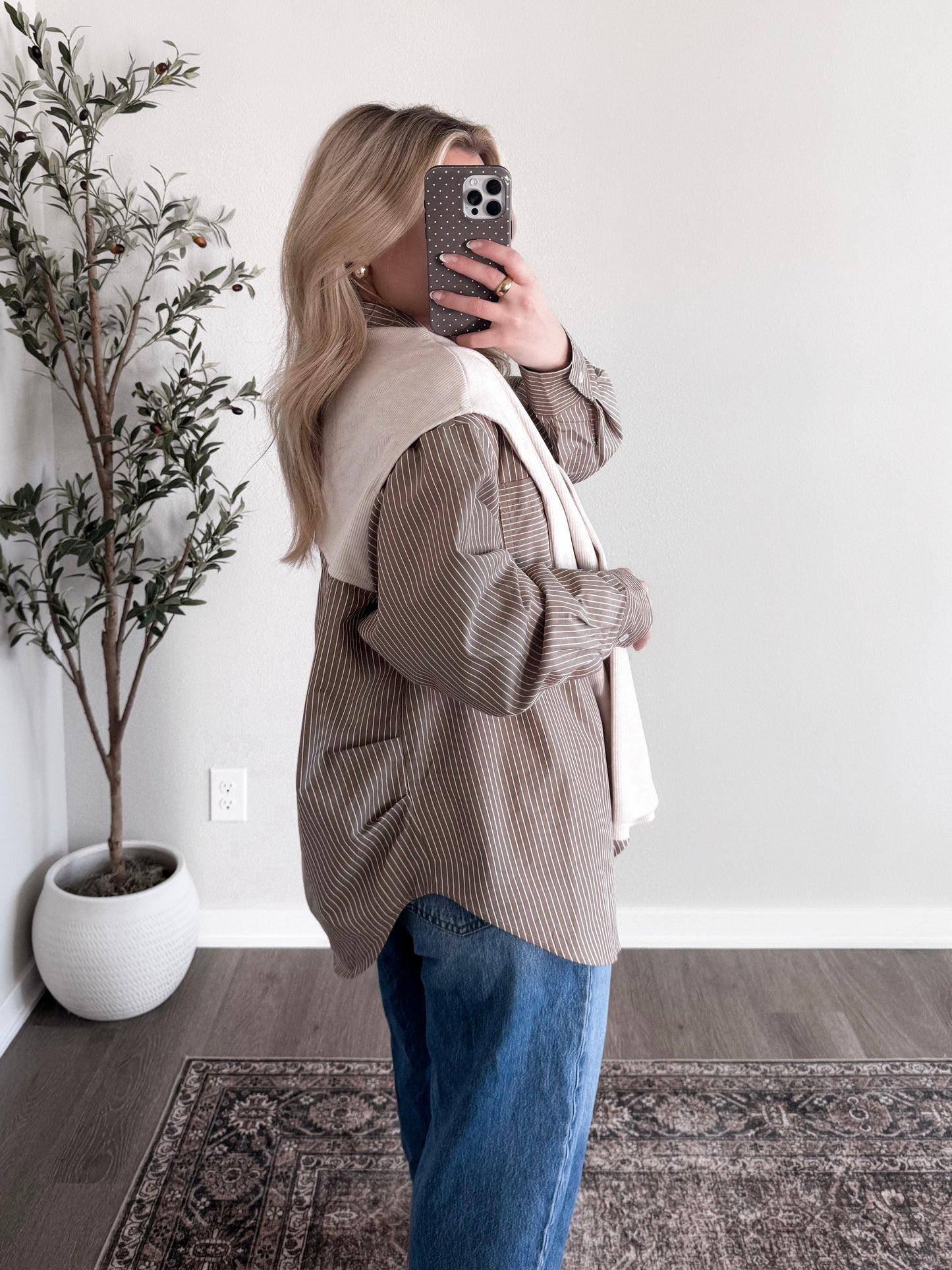 Minimalist Striped Button Down Top