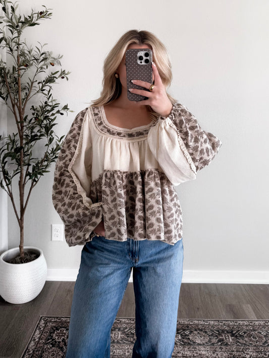 Almond Spice Babydoll Top