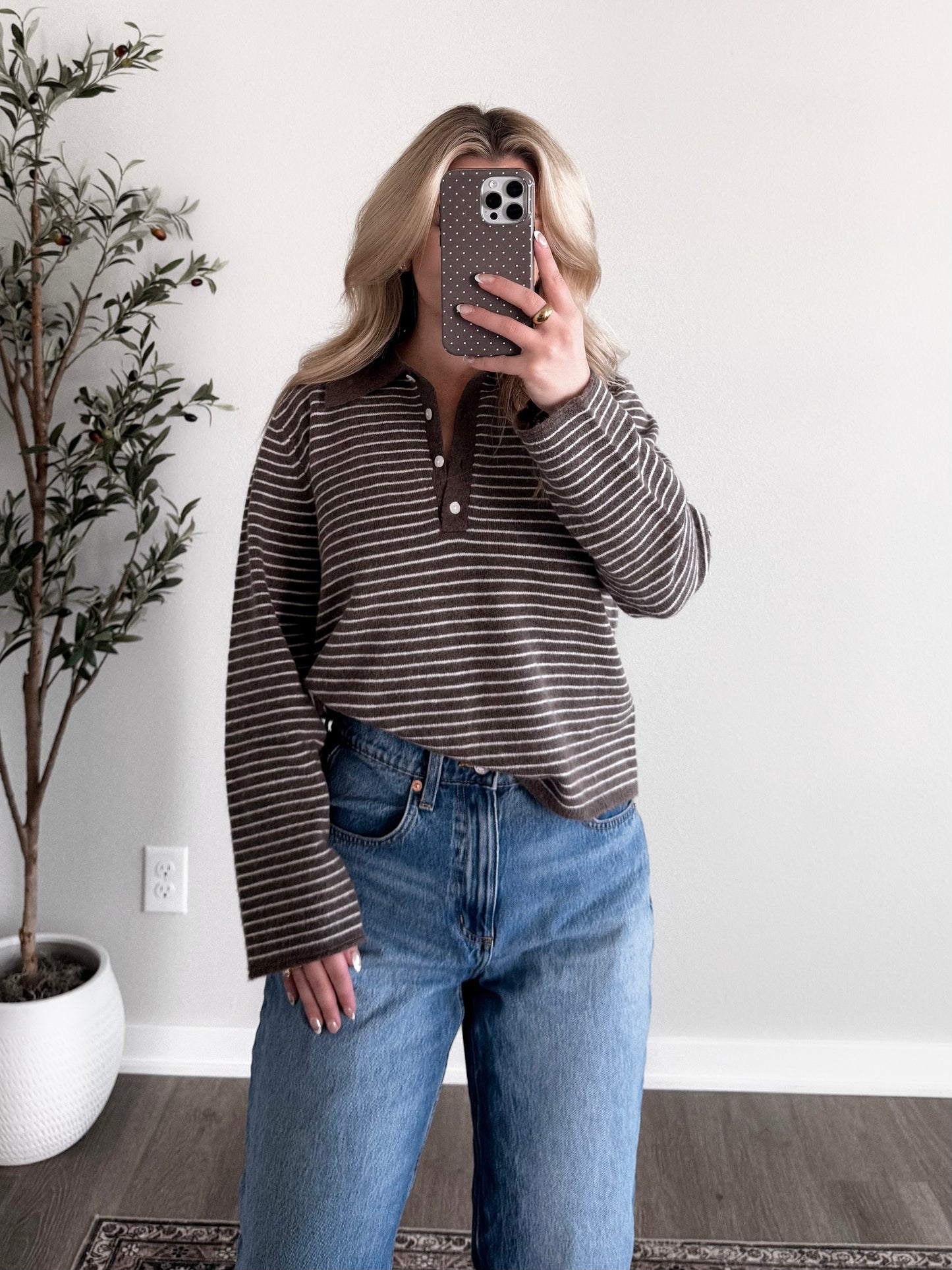 Grabbing Coffee Collared Sweater
